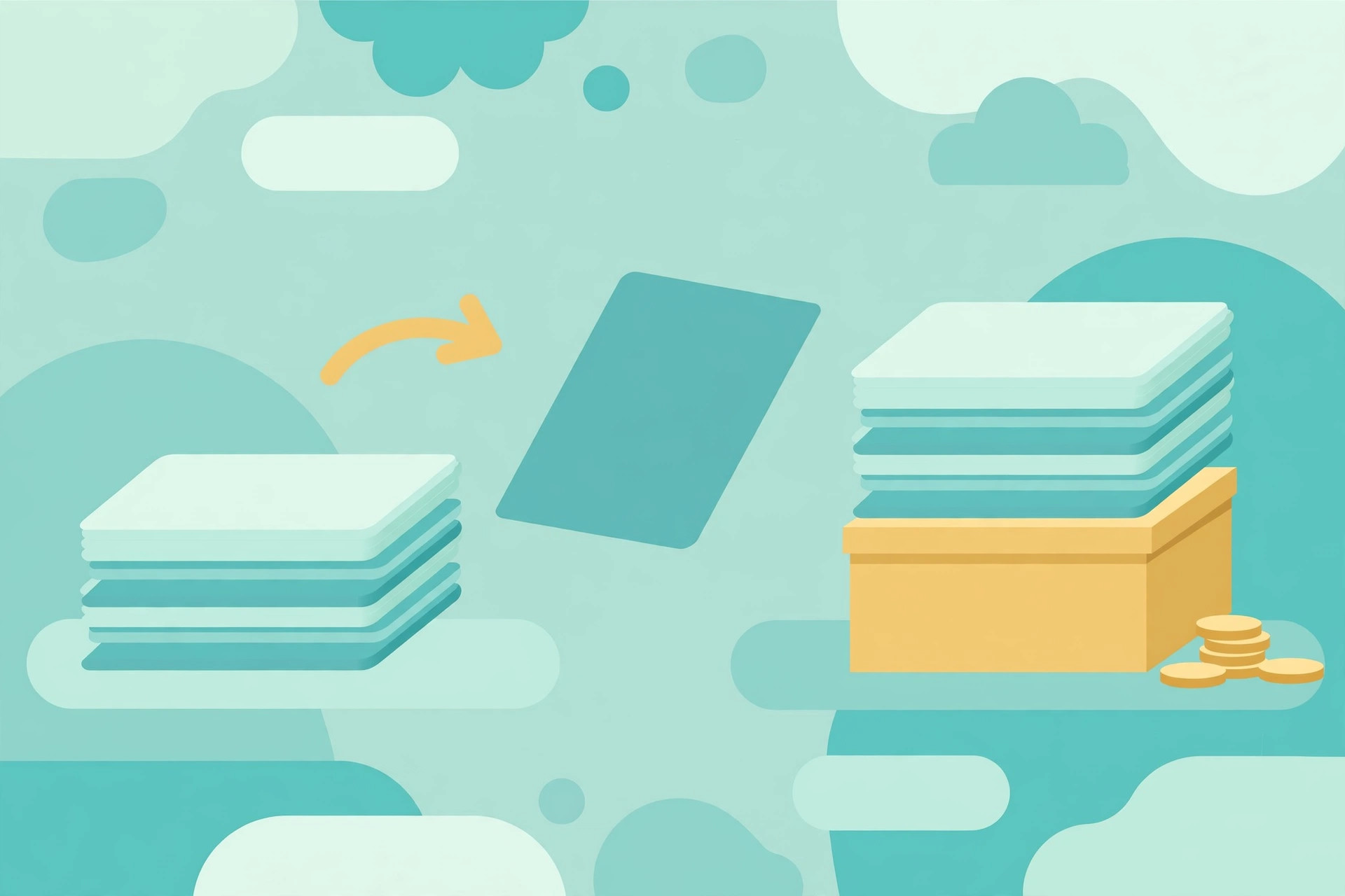 A stack of document pages being reordered into the correct sequence
