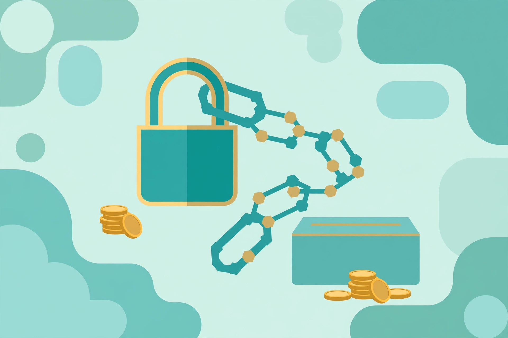 A padlock beside a long hexadecimal hash string